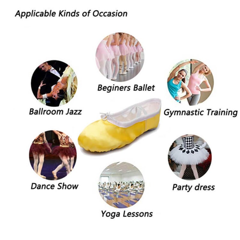 MSMAX Ballet Shoes for Girls Toddler Shoes Yellow Dance Slippers for Halloween 11 M US Little Kid - Image 4